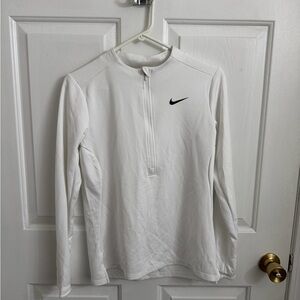 Nike White Dri-FIT Half-Zip Athletic Top